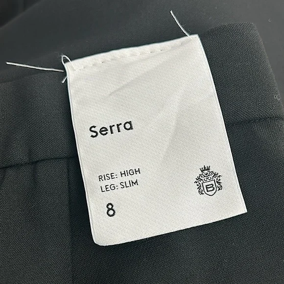 Babaton Aritzia NWT Serra Black Noir High Rise Slim Leg Dress Pants *Sz 8* 🌺🌺 - Picture 9 of 9